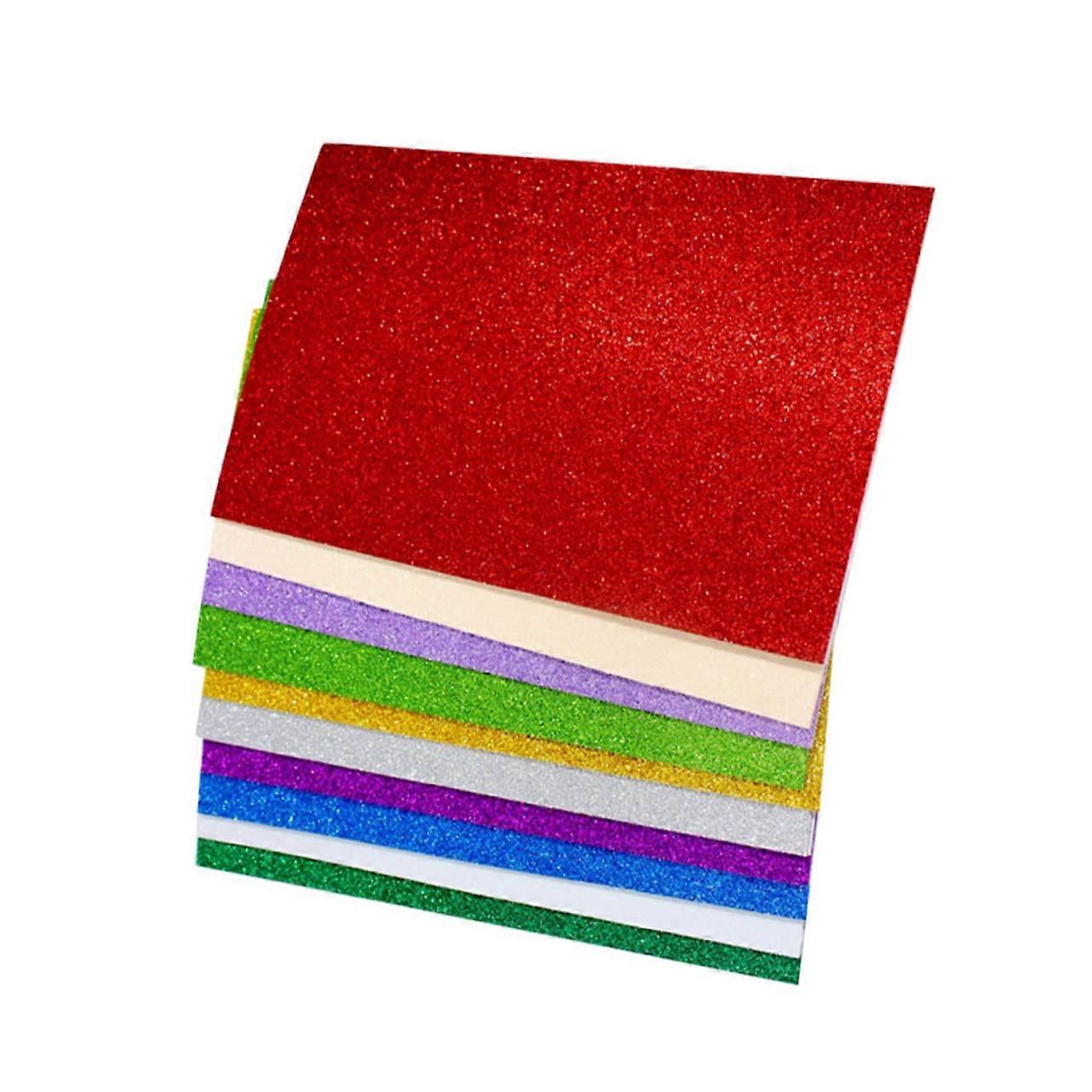 10PCS Self Adhesive Glitter Foam Sheets for Crafts Bright Colored EVA Sheets for DIY Projects