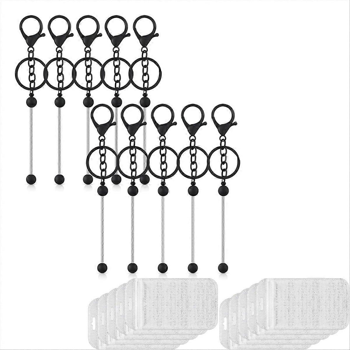 20 Pieces Beadable Keychains Bars, DIY Keychains Bars for Beads