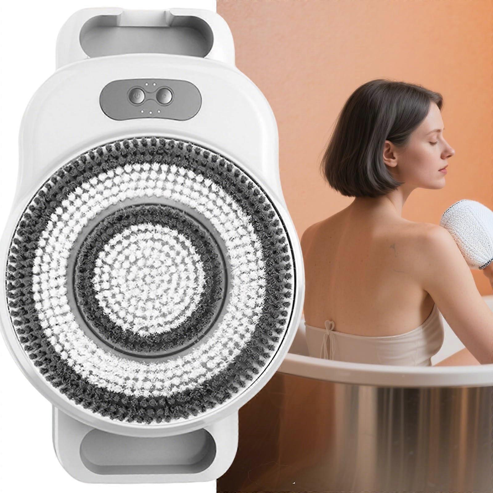Electric Back Scrubber for Shower with Adjustable Height, Wall Mounted 360° Rotating Brush