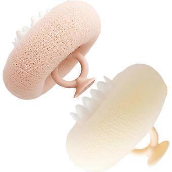 2 in 1 Sunflower Bath Sponge and Shower Brush with Suction Cup, Soft Mesh Exfoliating Body Scrubber for Men and Women