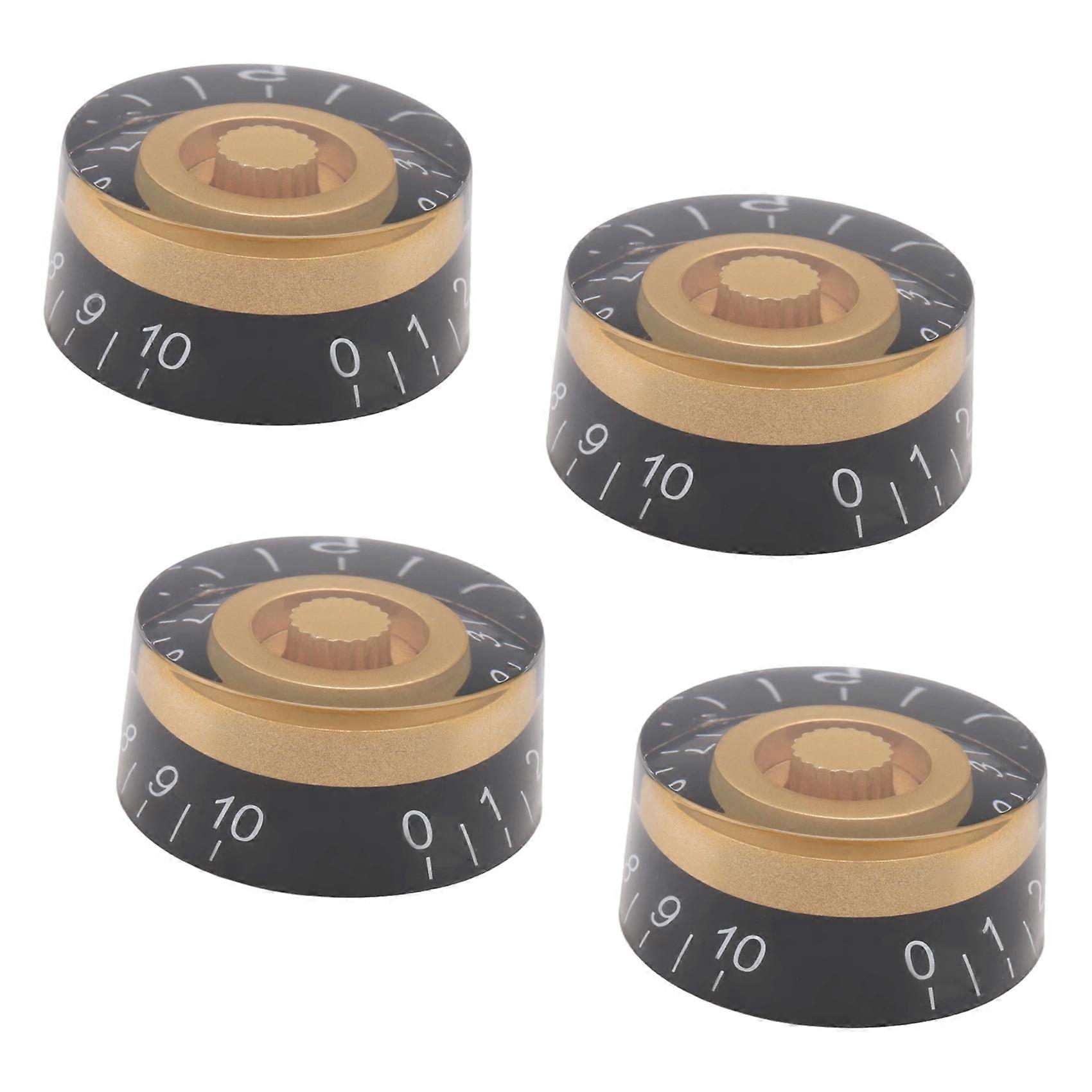 4Pcs Volume Tone Speed Knobs for Electric Guitar, Transparent Golden