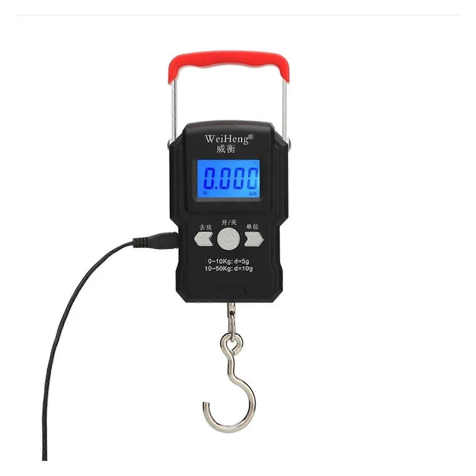 Digital Luggage Scale 50kg with Backlit LCD, Unit Conversion, Tare Function for Travel Bags