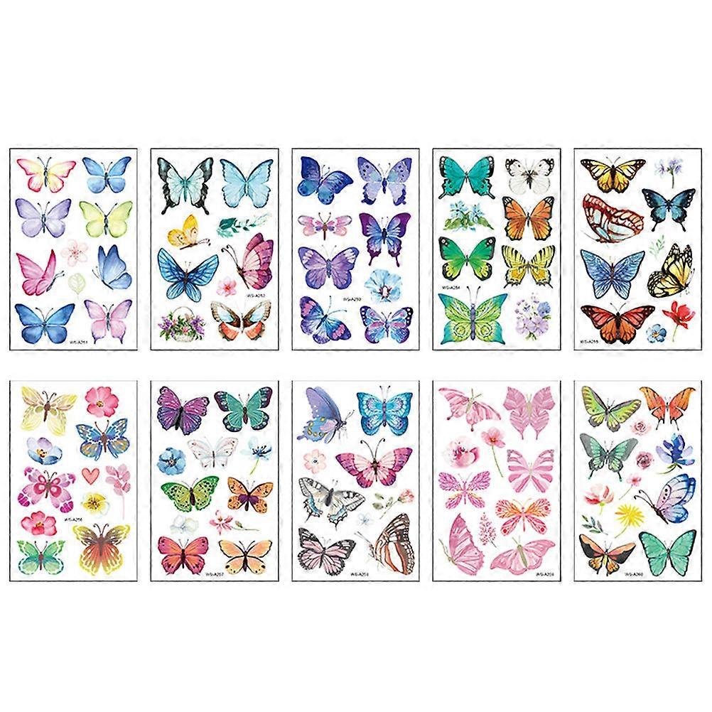 Body Stickers Waterproof for Decoration 10 Sheets