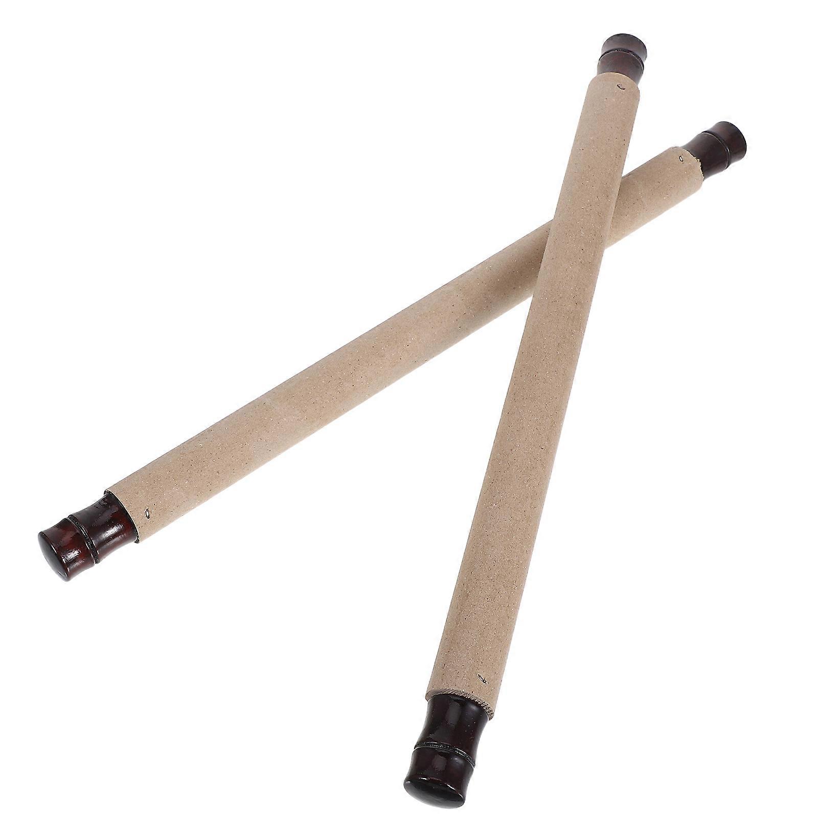 Calligraphy Scroll Rod Wood Mounting Accessories for DIY Scroll 2Pcs