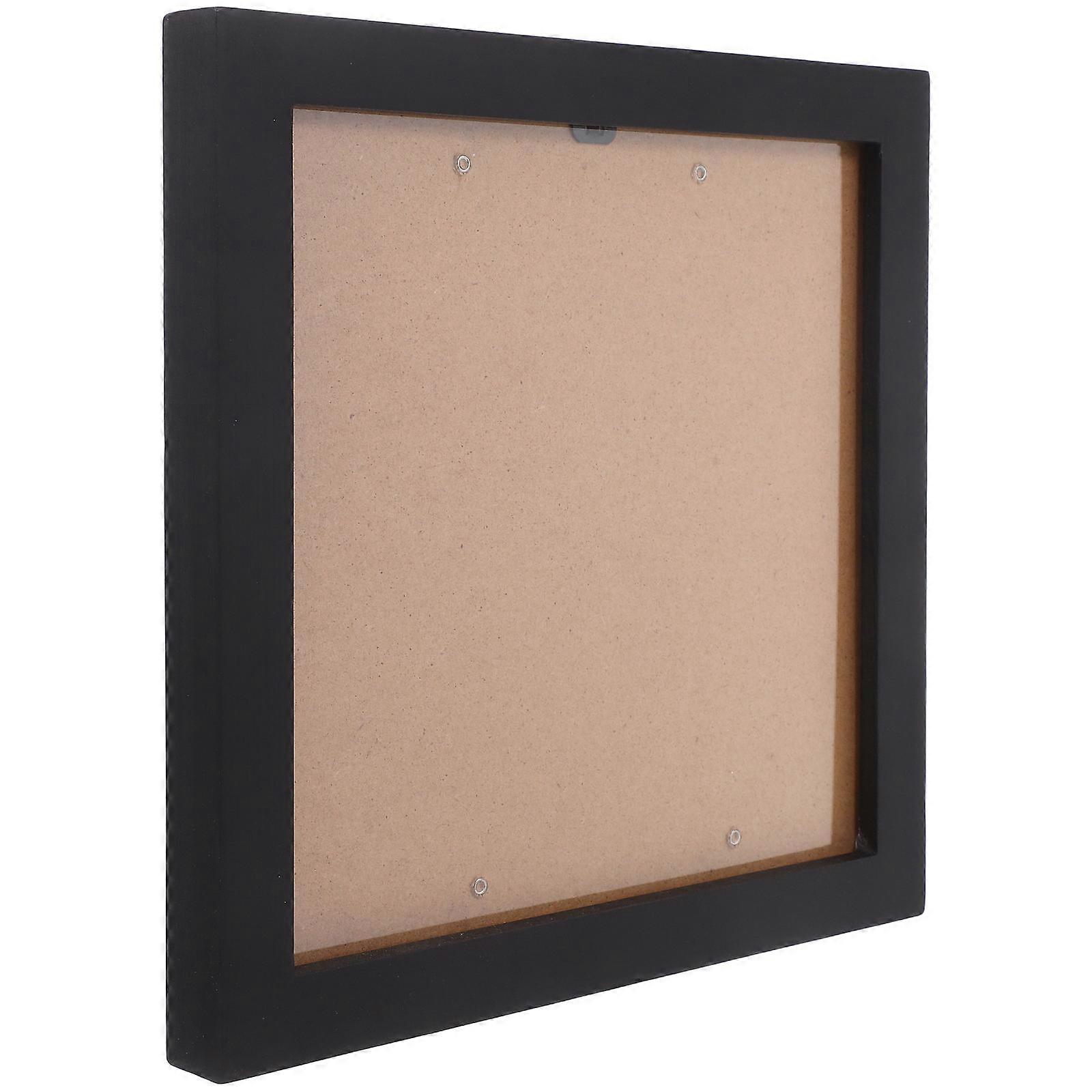 Black Square Wooden Shadow Box Frame for Cd Display
