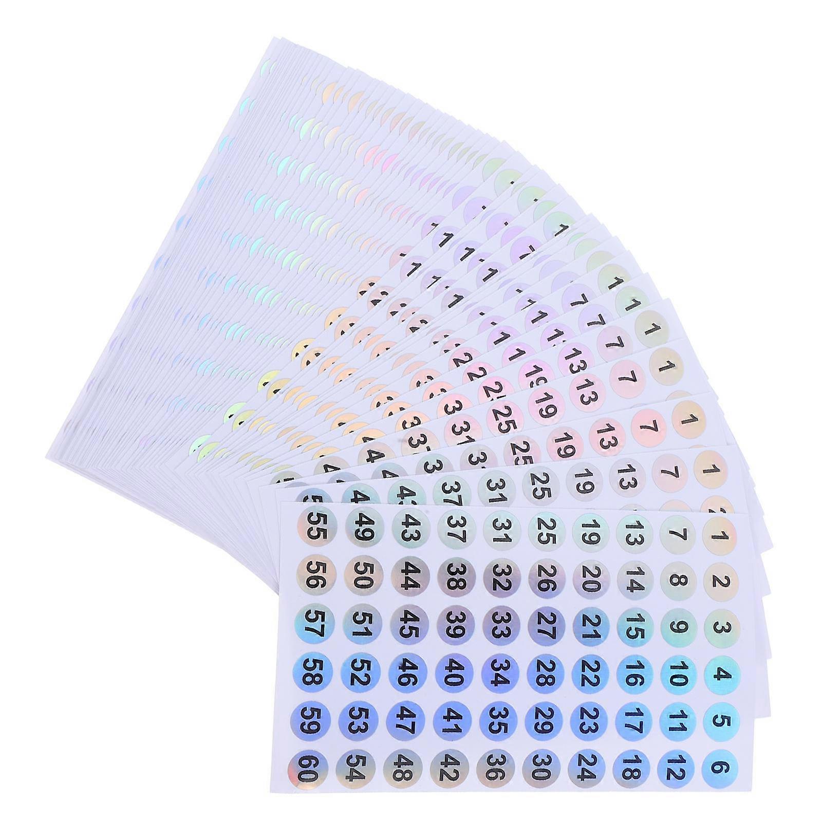 Numbered Labels Round for Storage 200Pcs Adhesive Waterproof Number Stickers