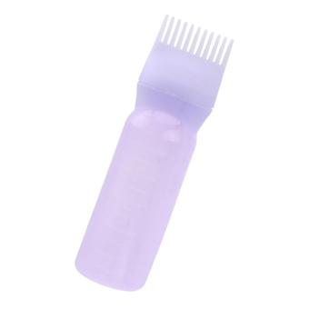 Haarverfapplicatorfles met aanzetkam en maatstreepjes, herbruikbaar voor nauwkeurig gebruik in de salon.