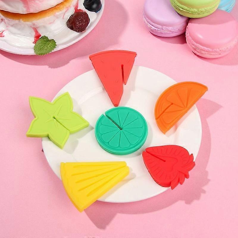 Fruit Wine Labels Pattern Reusable Drink Marker Cup 6pcs Glass Silicone Harmless