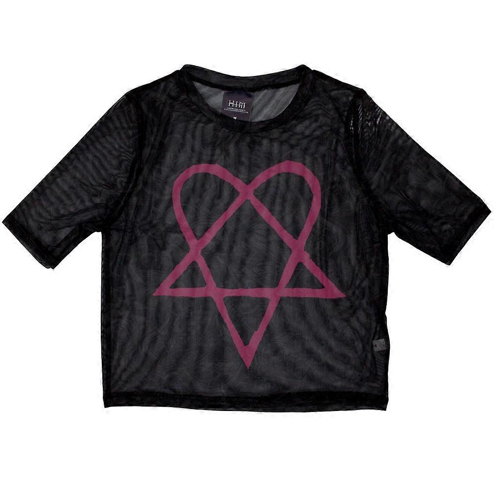 HIM Pink Heartagram Mesh Crop Top