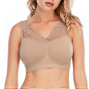 Baozhu Plus Size Women Lace Sports Bras Seamless Comfortable Push Up Bras Yoga Gym Workout Strap Vest Tops M-3XL