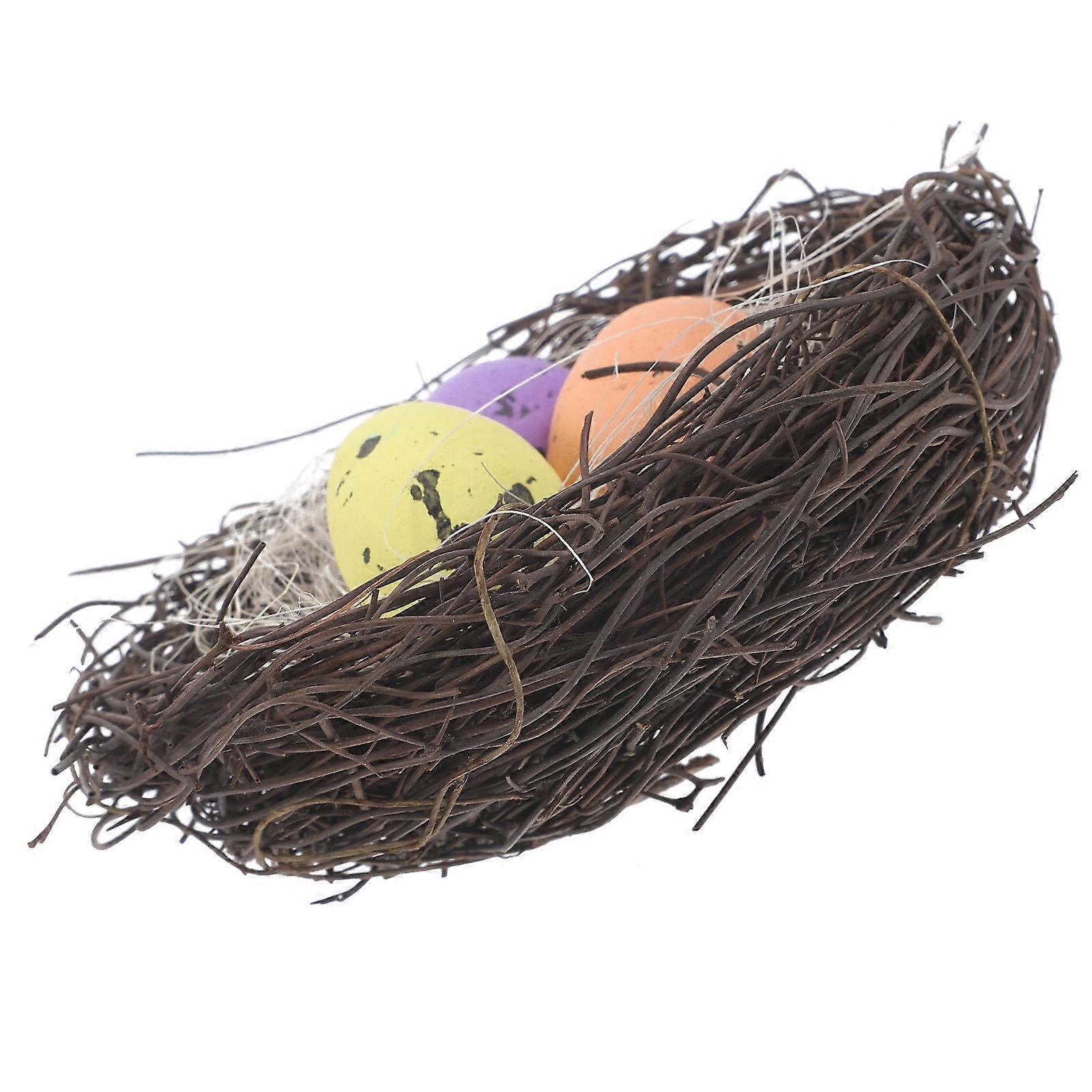 1 Set Simulation Bird Nest Easter Foam Easter Eggs Artificial Bird Nest Easter Decoration