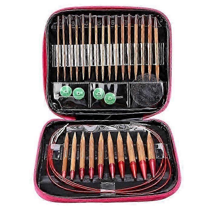 Circular Knitting Needle Interchangeable Carbonized Bamboo Needle Ring Set