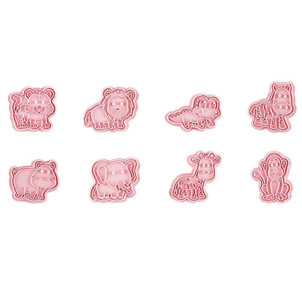 Plastic 3D Baking Mold for Cookie Making with 8Pcs Animals Shape Set