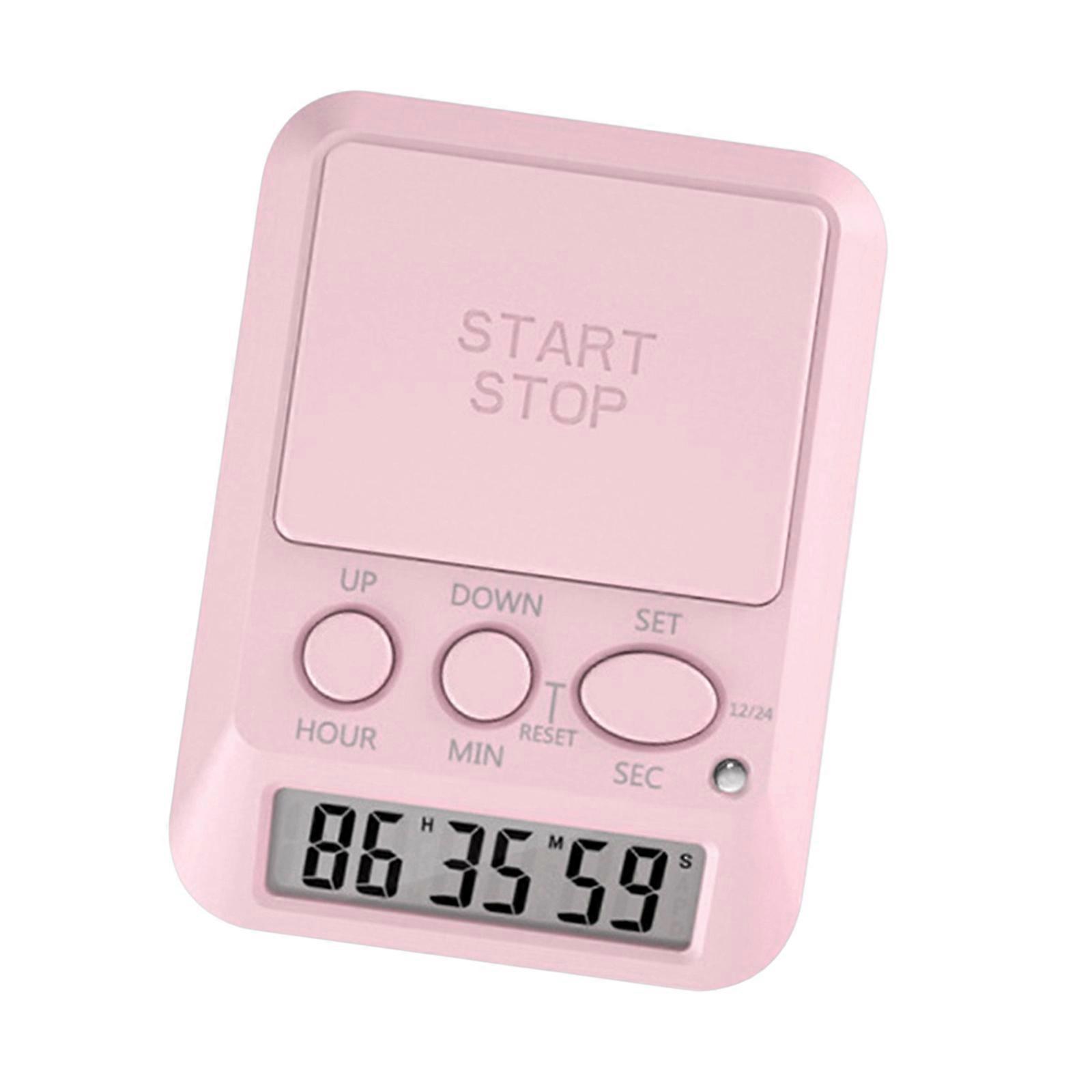 Multiple Function Electronic Timer with Alarm & Flashing Light Small Counts Up Down Timer for Cooking Exercise & Laboratory  pink