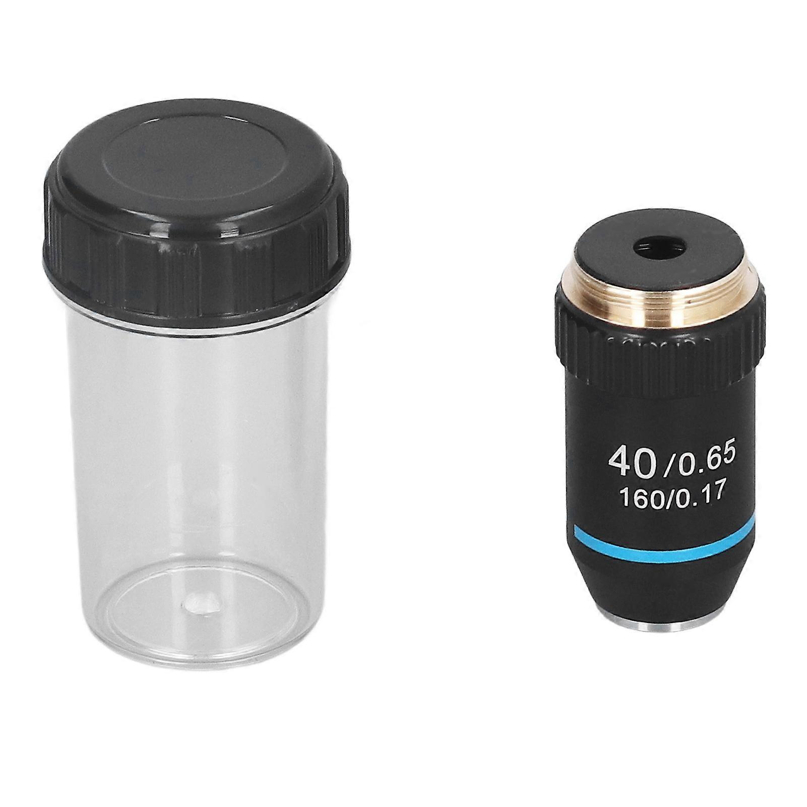 Achromatic Microscope Objective 40X High Magnification 20.2mm Thread Standard RMS Black 195