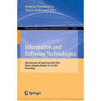 Information And Software Technologies 25th International Conference Icist 201 - Springer Nature B.V - Paperback - en Book