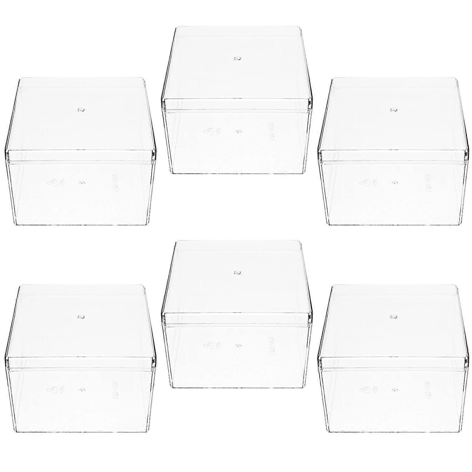 6Pcs Clear Cake Boxes Square Cake Boxes Portable Bakery Boxes Tiramisu Wrapping Boxes