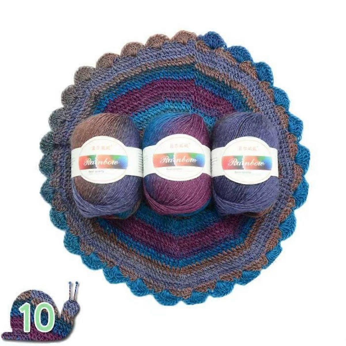 4-piece set/210g/section dyed rainbow thread color gradient medium thick needle yarn DIY shawl thread