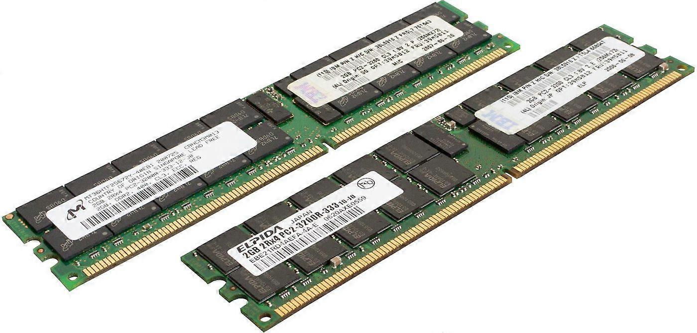Lenovo DDR2 memory kit 4GB total capacity PC3200 speed includes two 2GB modules ECC for data integrity compatible with select systems.