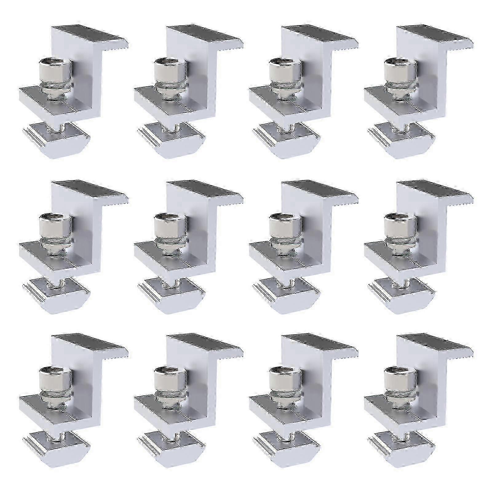 12Pcs Solar Panel Mounting Brackets Adjustable End Clamps-Yvan