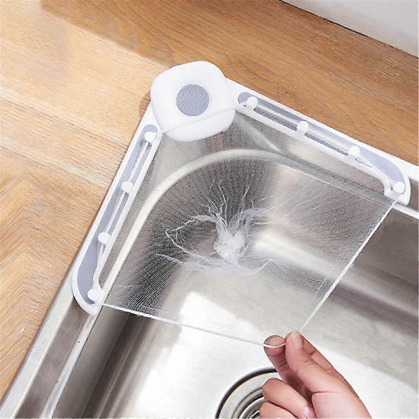 FensXil Strainers Kitchen Sink Filter Screen Drain Rack Leftovers Screen Inverted Filter Rack Filter Triangular Hanging Screen