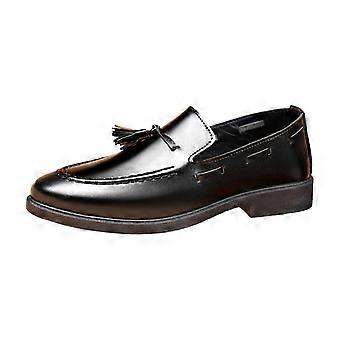 Black Loafers Shoes compatible withMen Casual Slip On Tassel Spring Summer Outdoor Indoor Wear Synthetic Leather Material 1Pc Size 47