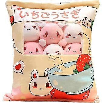 Cute Bag of Plush Toy Soft Throw Pillow Stuffed Animal Toys Creative Gifts Room Decor (Blue)