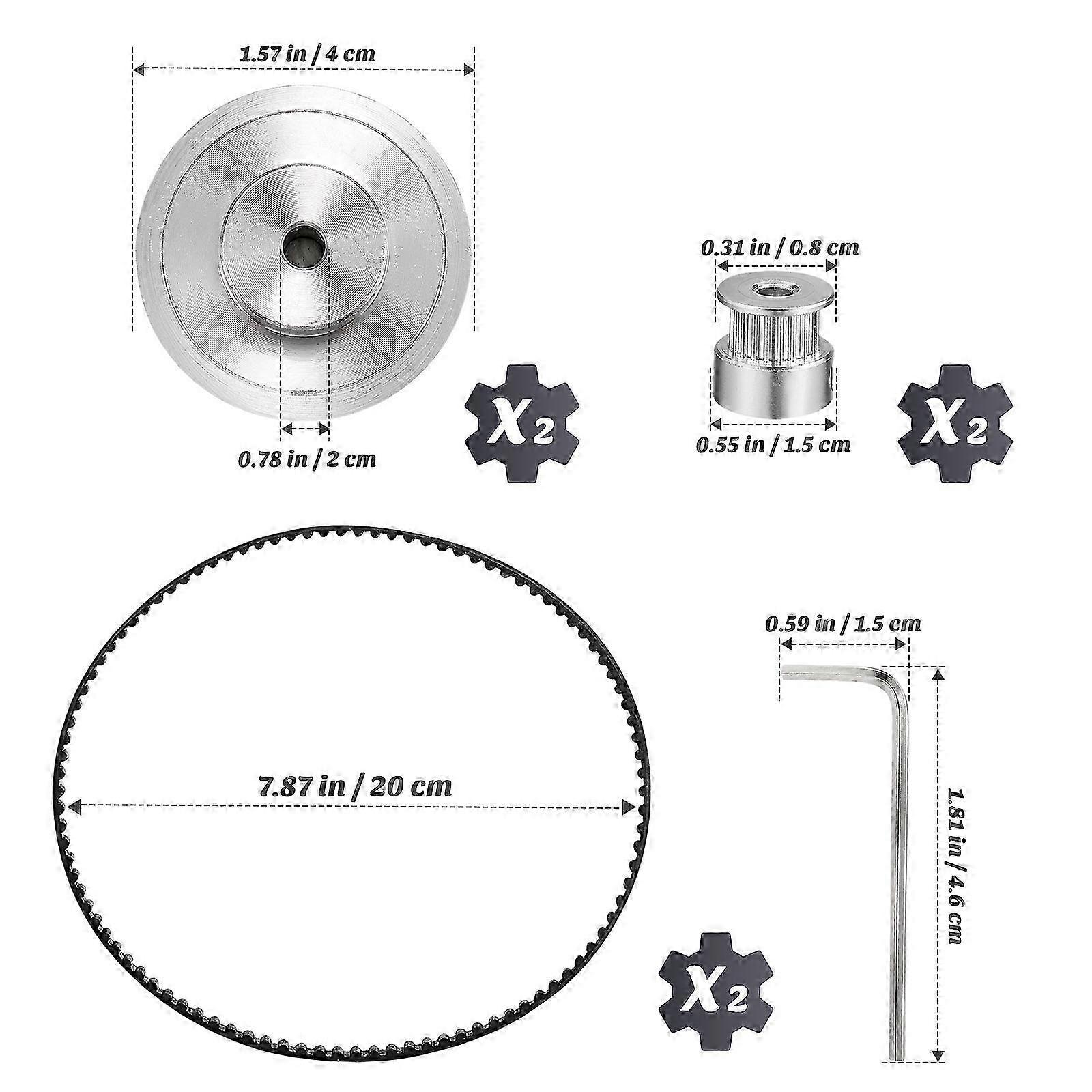 Timing Belt Kit for 3D Printer with Durable Synchronous Wheels 1Set