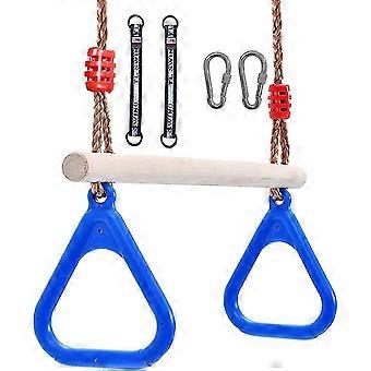 Trapeze for Swing, Trapeze for Swing, Wooden Trapeze with Rings, Trapeze Outdoor Children's Swing, Wooden Trapeze, Outdoor Children's Wooden Swing (A)