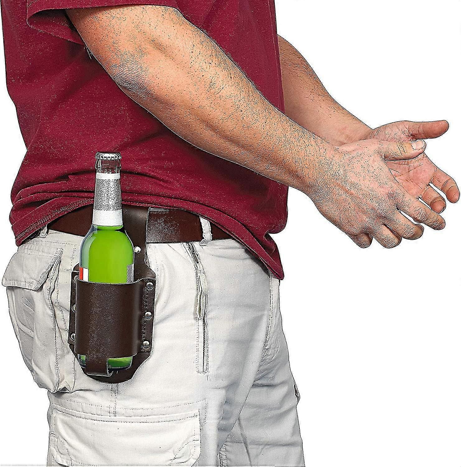 Klassisches Weihnachtsbierholster, Leder, Espressobraun