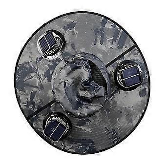 Fishing Fan Hat - Wide Brim Solar USB with Dual Cooling Breeze - for Hiking & Camping