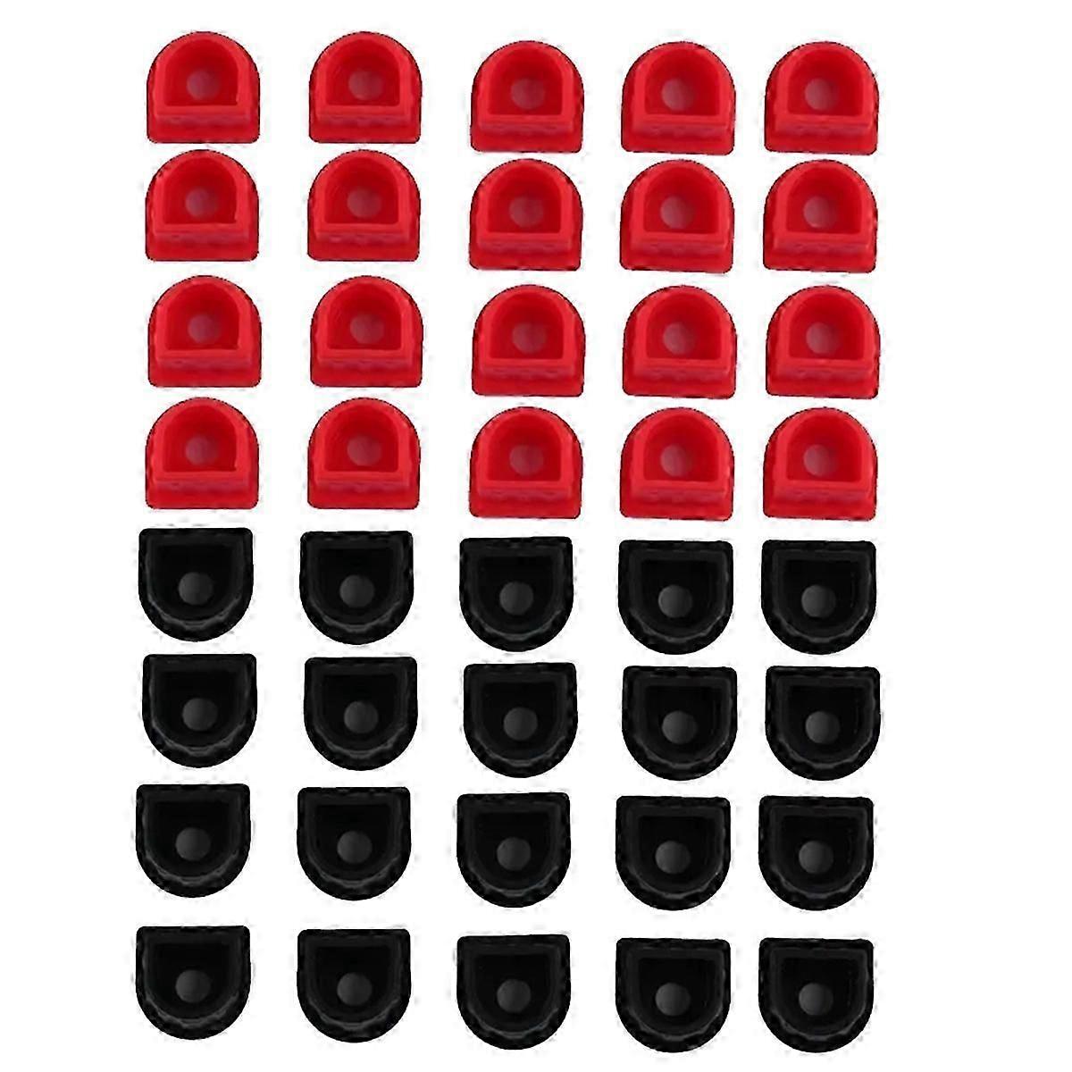 40 PCS Waterproof Solid Line Plug Cable Red Black Fixed Plug 50A Material Cable Protection Fixed Plu