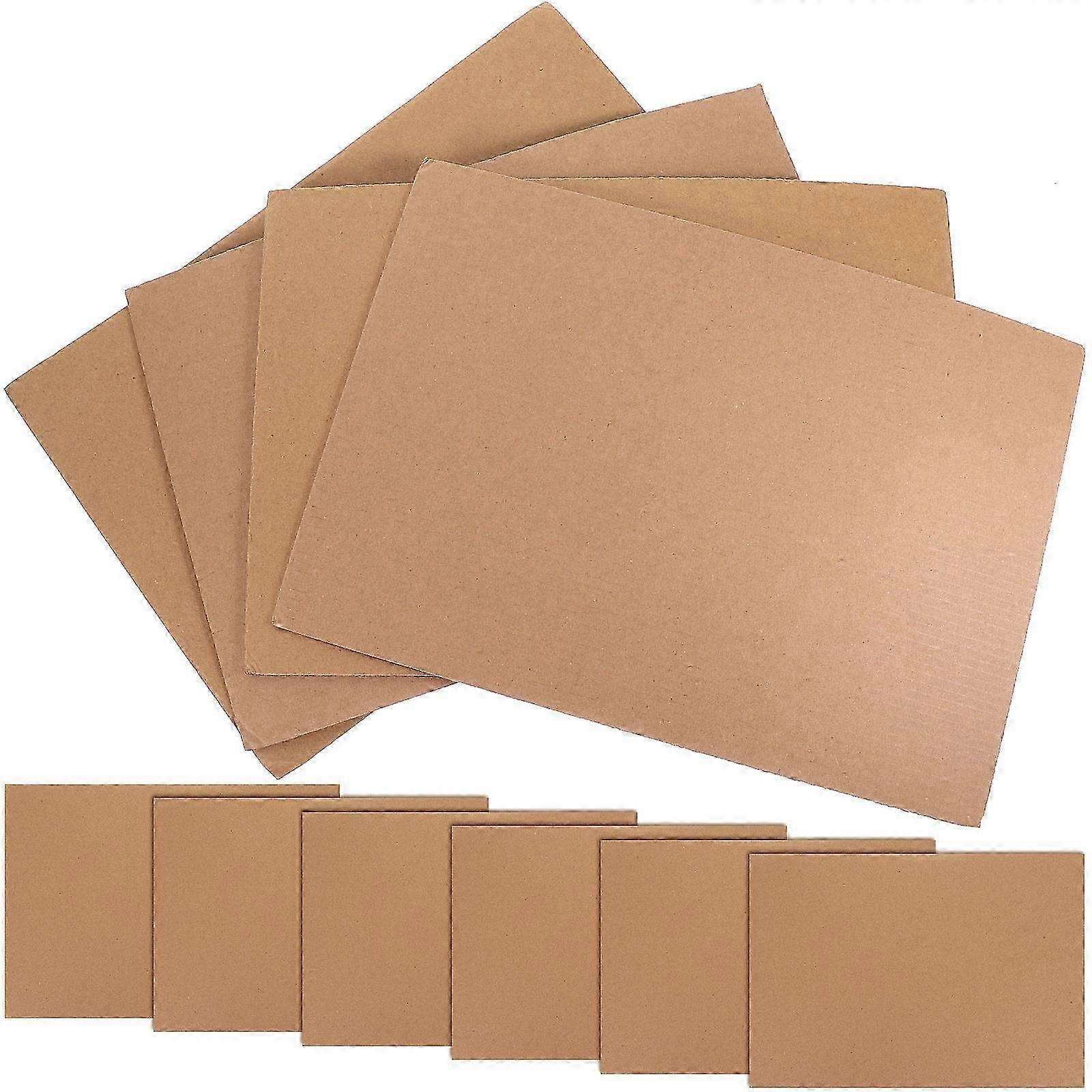 Corrugated Board Sheets for Packaging, Shipping, Storage - 10 Sheets, Light Brown