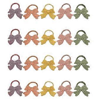 Schöne Haargummis für Mädchen - 20er Pack bunte elastische Haargummis mit Blumendekoration