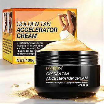Self Tanning Cream for Face and Body, Golden Tan Accelerator Moisturizing Bronzing Lotion for a Natural-Looking Sun-Kissed Glow, 100g