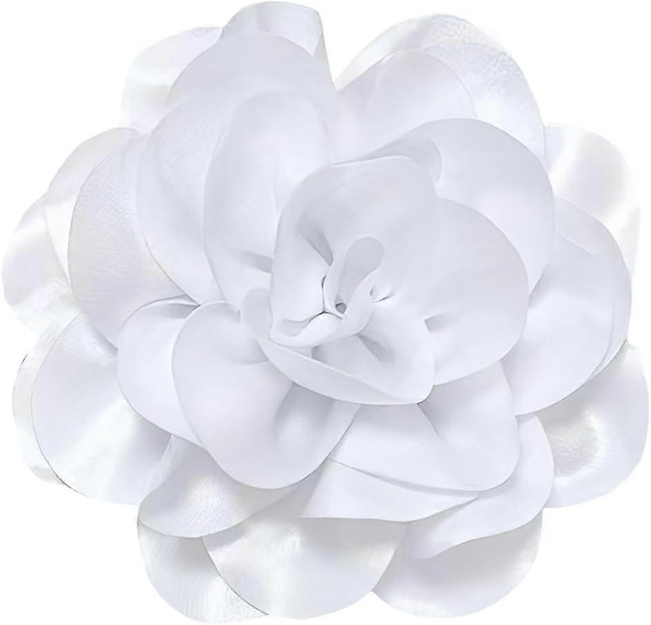 1Pc Polyester Brooches Flower White 200mm