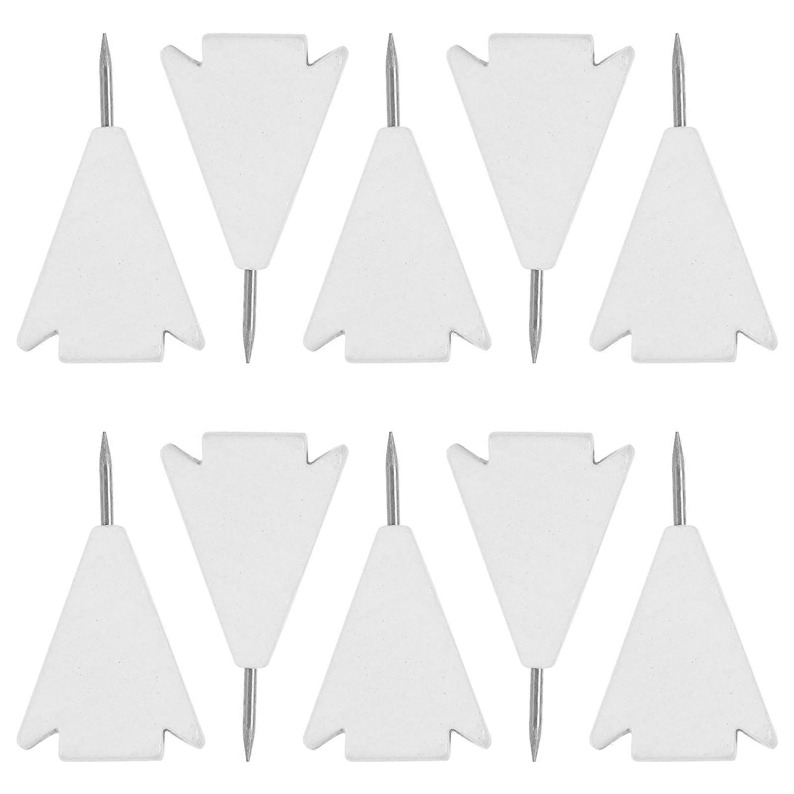 Wooden Thumbtacks for Decor Multi-Function Fixing Push Pins 10Pcs White