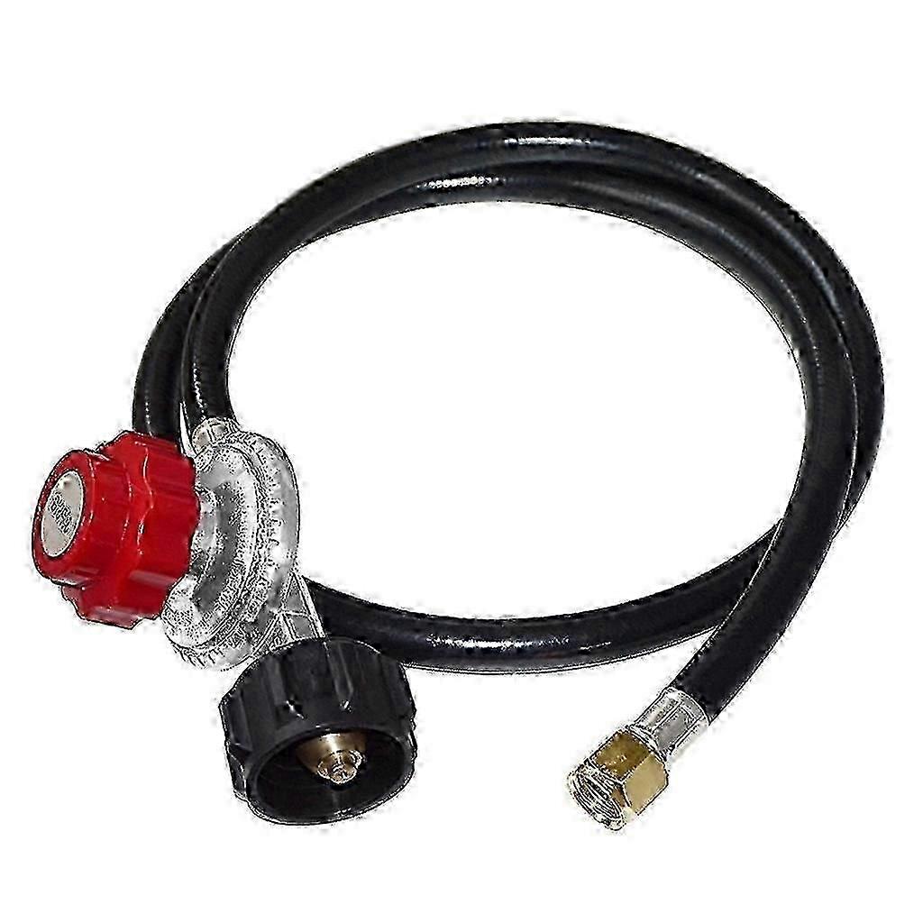 Adjustable 0-30 PSI Propane Regulator with 4-Foot Hose, Solid Brass, for BBQ Camping