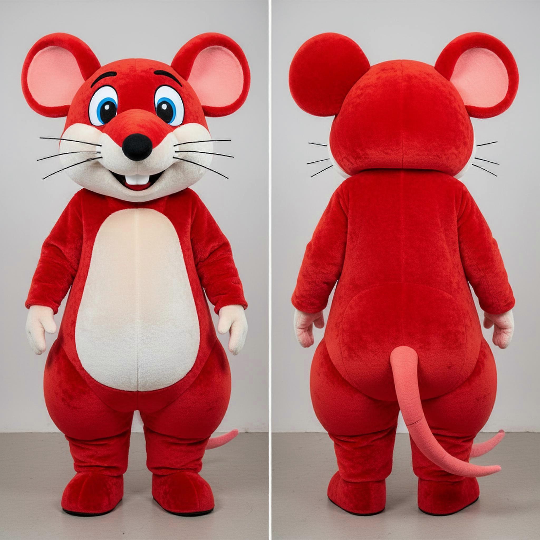 MASTICOT Crimson Cartoon Rat Mascot