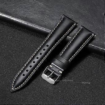 Calfskin Leather Watchband Quick Release Watch Band Wrist Strap with Silver Stainless Steel Buckle 18mm 19mm 20mm 21mm 22mm Belt
