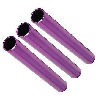Purple 3PCS Competition Relay Baton - Bright Color, Hollow Carved Aluminum Alloy for Training & Track Competition