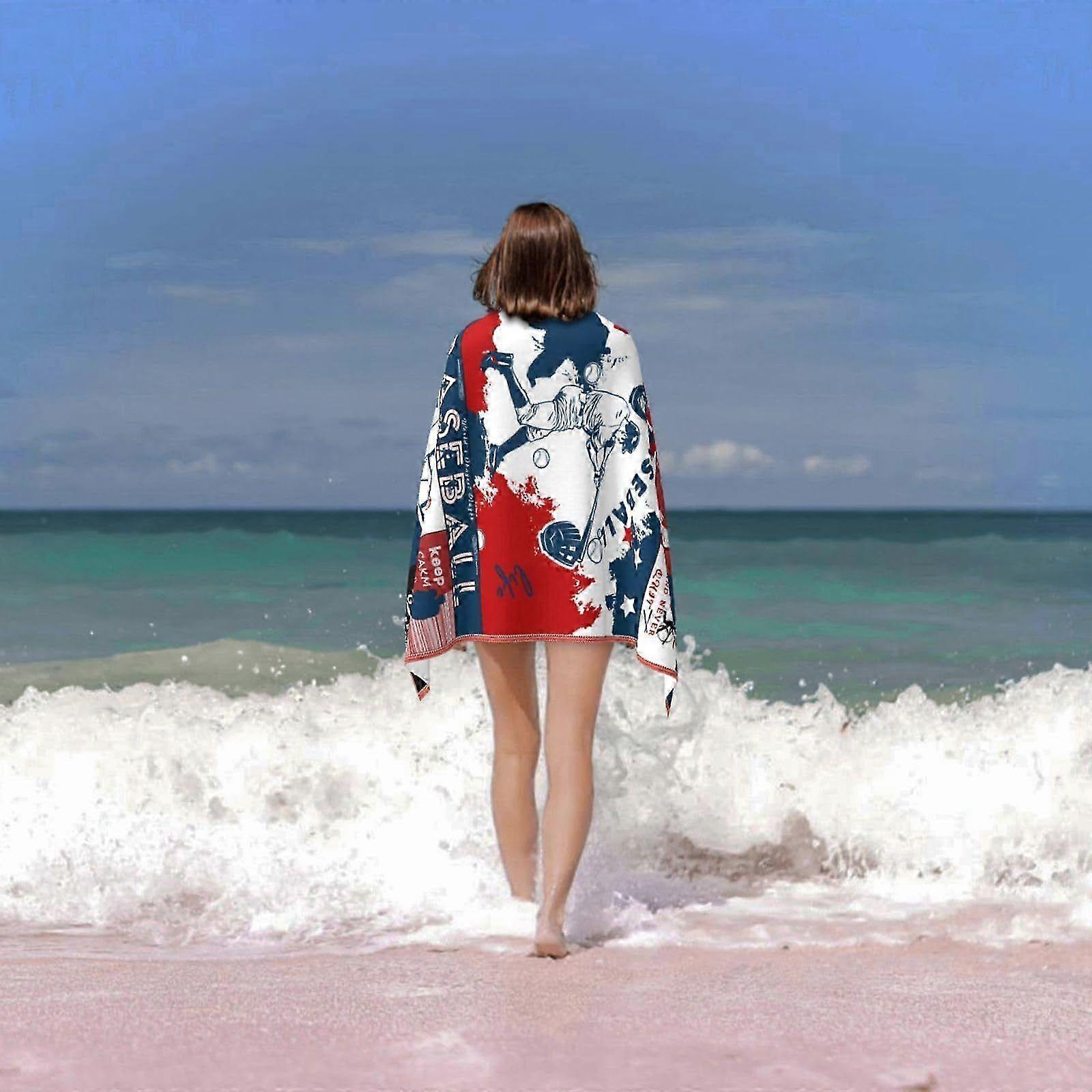 Baseball-Themed Quick-Dry Beach Towel