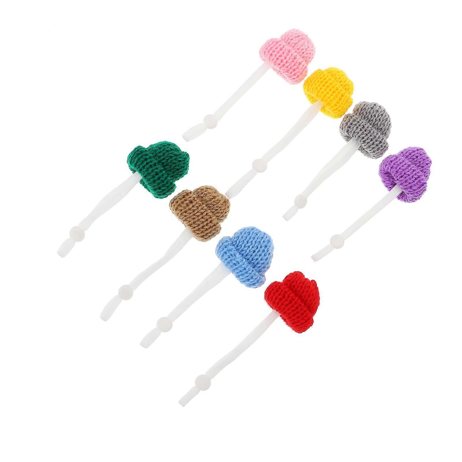 Adjustable Knitted Mini Pet Hat for Snake Lizard 8Pcs Collection