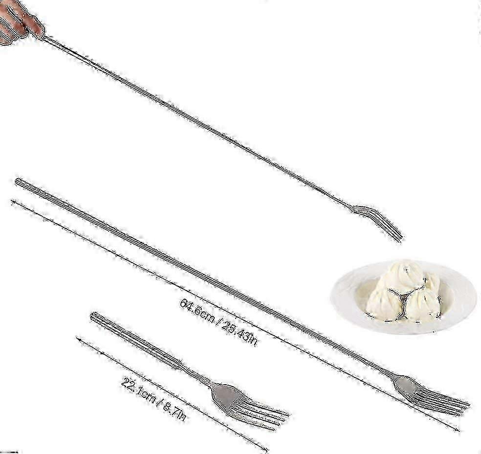 4pcs Telescoping Fork Telescoping Long Handle Fork Bbq Grill Dinner