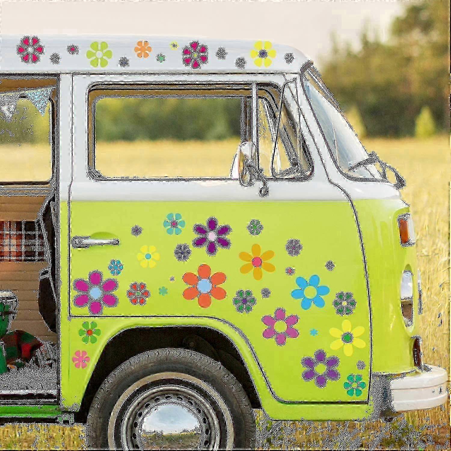 Hippie Theme Daisy Vinyl Stickers