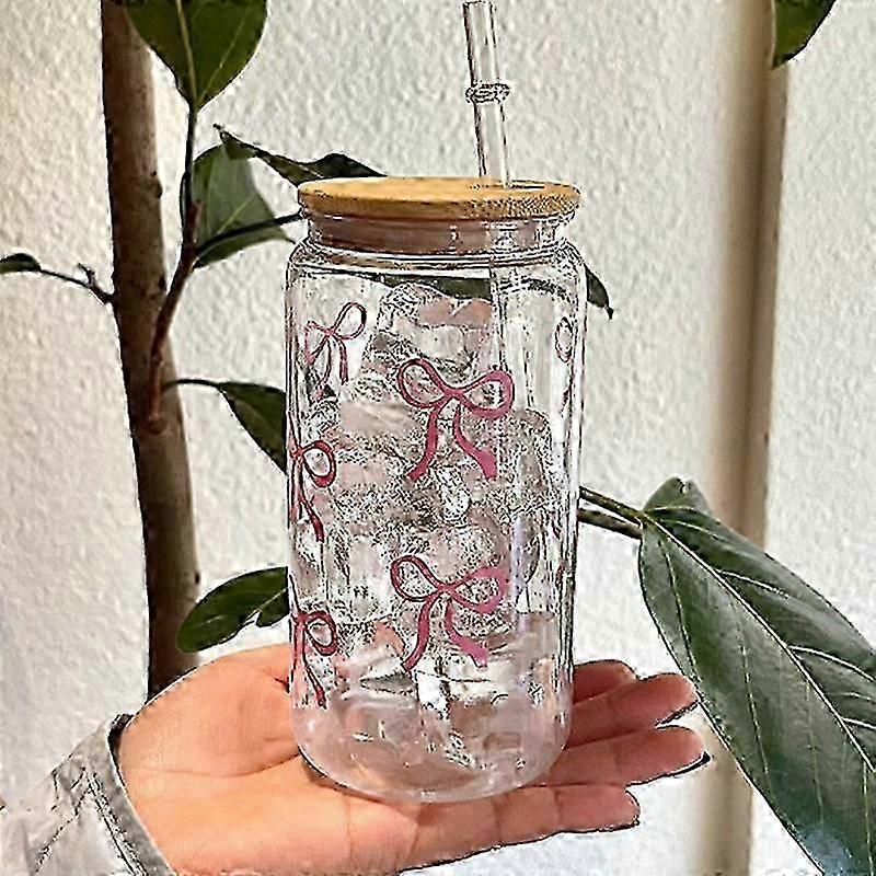 Pink Bow Borosilicate Glass Cup