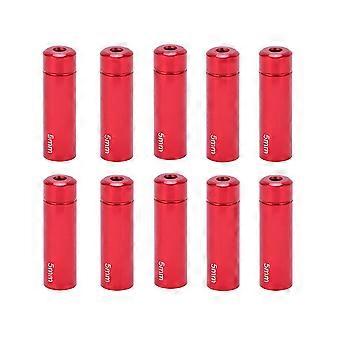 5mm 10PCS Aluminum Alloy Brake Cable Cap Ends Compatible with MTB Road Bicycle Red