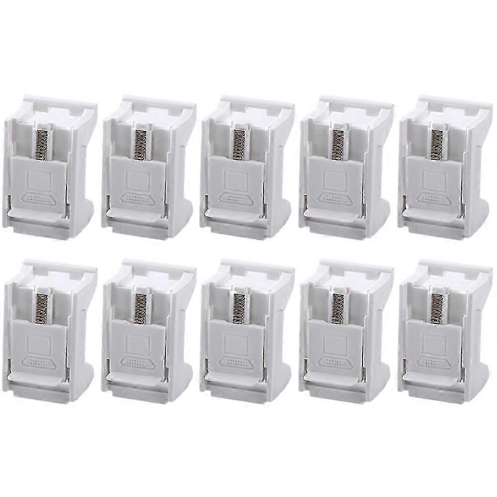 10pcs Category 6 Network Module Unshielded RJ45 Spring Clip Mounting Bracket Computer Stand Network Cabling