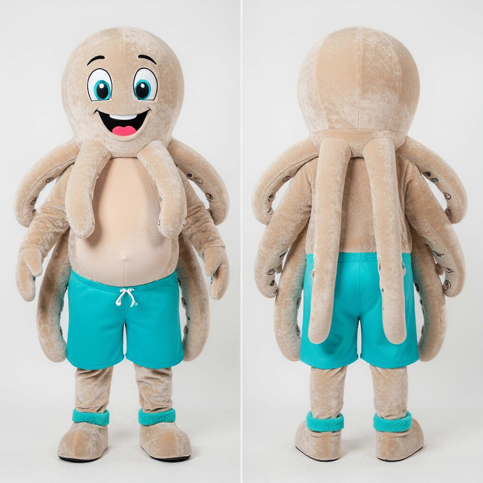 MASTICOT Beige Fluffy Octopus Mascot