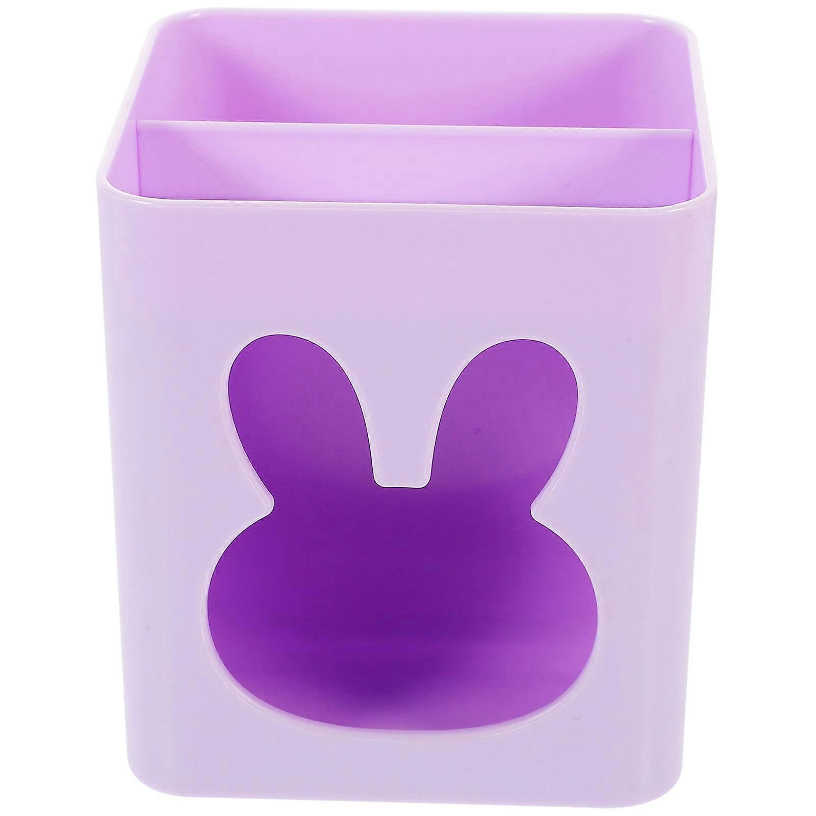 Violet Rabbit Pen Holder Office Use Multi-Function Pen Organizer